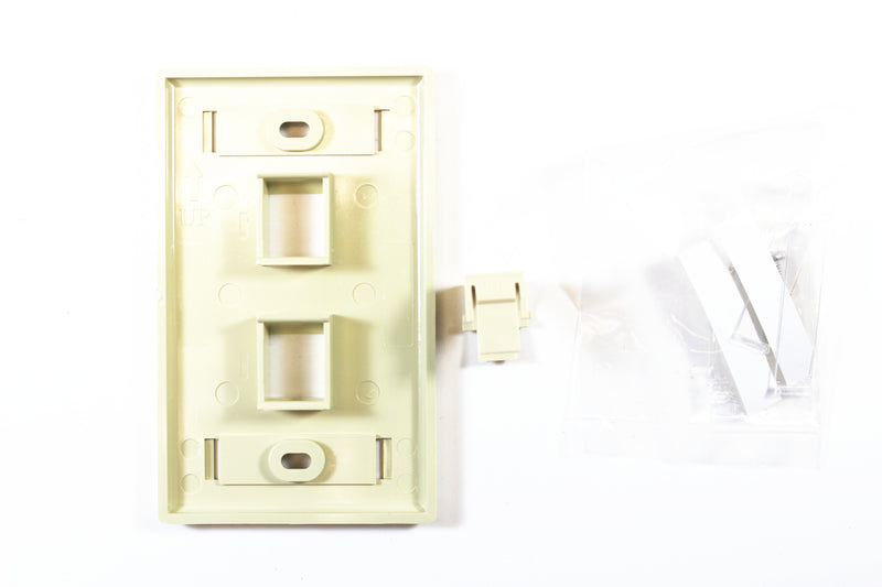 Belden AX104197 KeyConnect Faceplate, Ivory, 2 Port