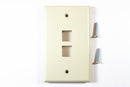 Leviton 41080-2IP QuickPort Faceplate, Ivory, 2 Port