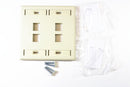 Leviton 42080-4IP QuickPort Faceplate, Ivory, 4 Port