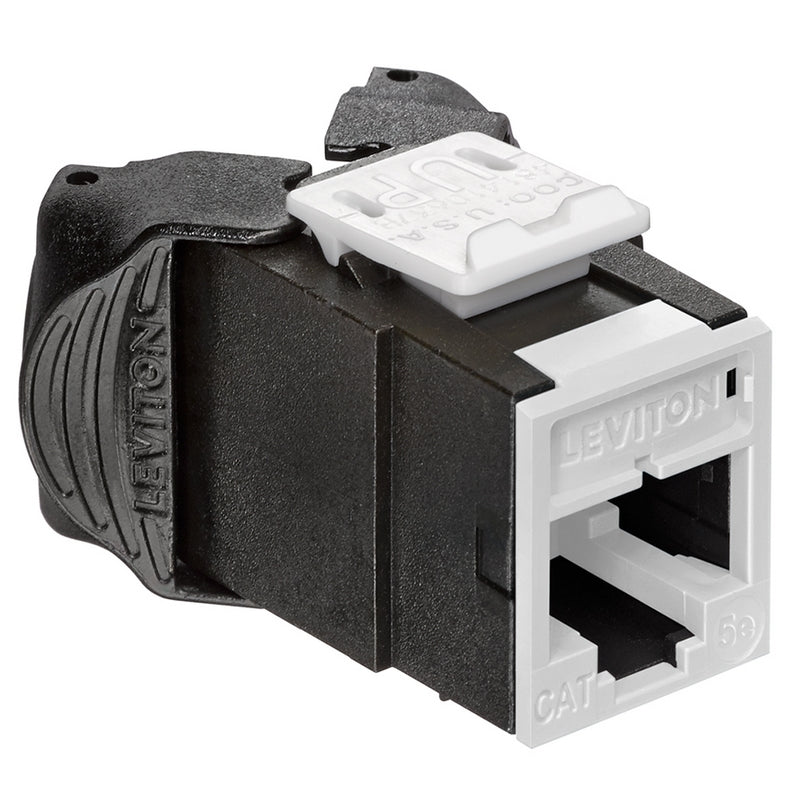 5EUJK-RW5 Modular Jack, Leviton QuickPort Atlas-X1, CAT5e, RJ45, White