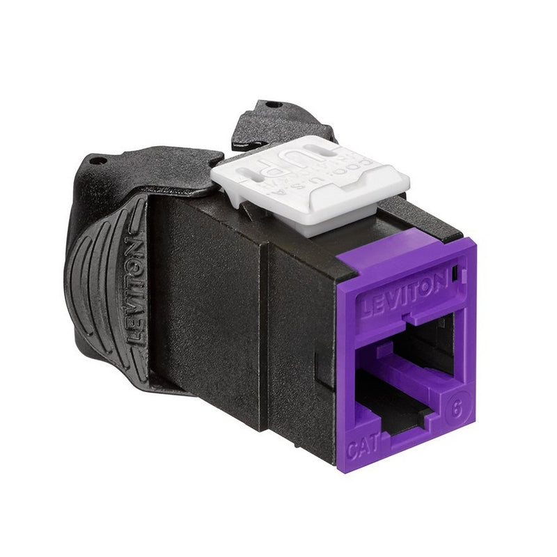 61UJK-RP6 Modular Jack, Leviton QuickPort Atlas-X1, CAT6, RJ45, Purple