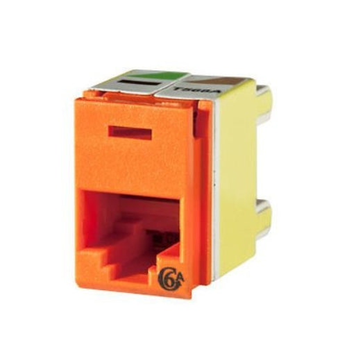 OR-PJ6A-43 Ortronics Modular Jack, Clarity Panel Jack, CAT6A, RJ45, Dark Orange(MOQ: 1)