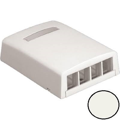 Panduit NK4BXIW-AY Netkey 4 Port Surface Mount Box, International (Off) White