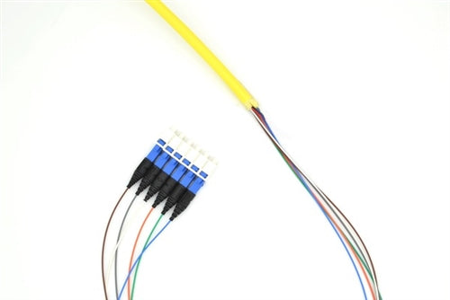 PT6-SM-LC-3M Fiber Optic Pigtail: 6 Strand LC, Single-Mode OS2, 3 Meter