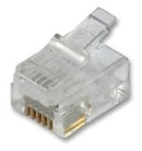 RJ-66 RJ12 Modular Plug (PT-066): 6 Position / 6 Conductor for Flat, Stranded Cable