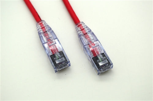 RJ86-MINI-06-RD MINI PATCH CABLE: CAT6 RJ45, 6 Ft. -Red