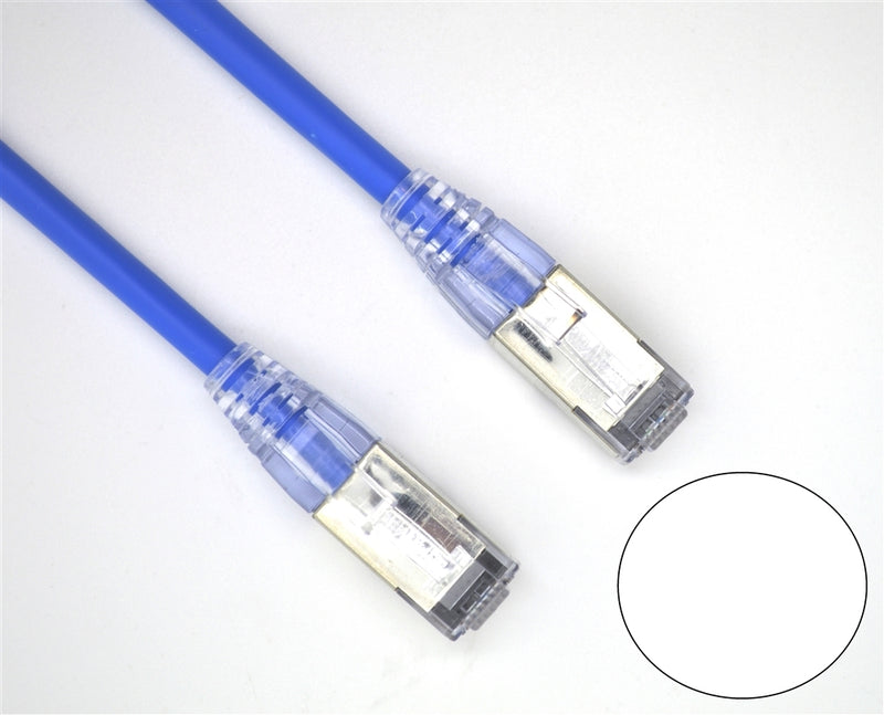 RJ86A-MINI-PL-WH MINI PATCH CABLE: Mini CAT6A RJ45 Shielded Plenum - White