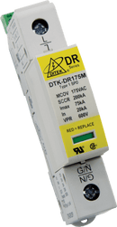 DTK-DR240P1 Ditek 240VAC Single Phase, 2W(+G), DIN Rail SPD Type 1CA,  UL1449