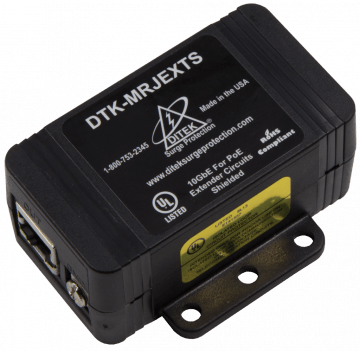 DTK-MRJEXTS Ditek Single Channel 10GbE PoE Extender Protector– Shielded RJ45 Connection