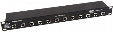 DTK-RM12POES Ditek 12 Channel, Rack Mount PoE Surge Protector, 1U, Shielded RJ45 In/Out, 10GbE